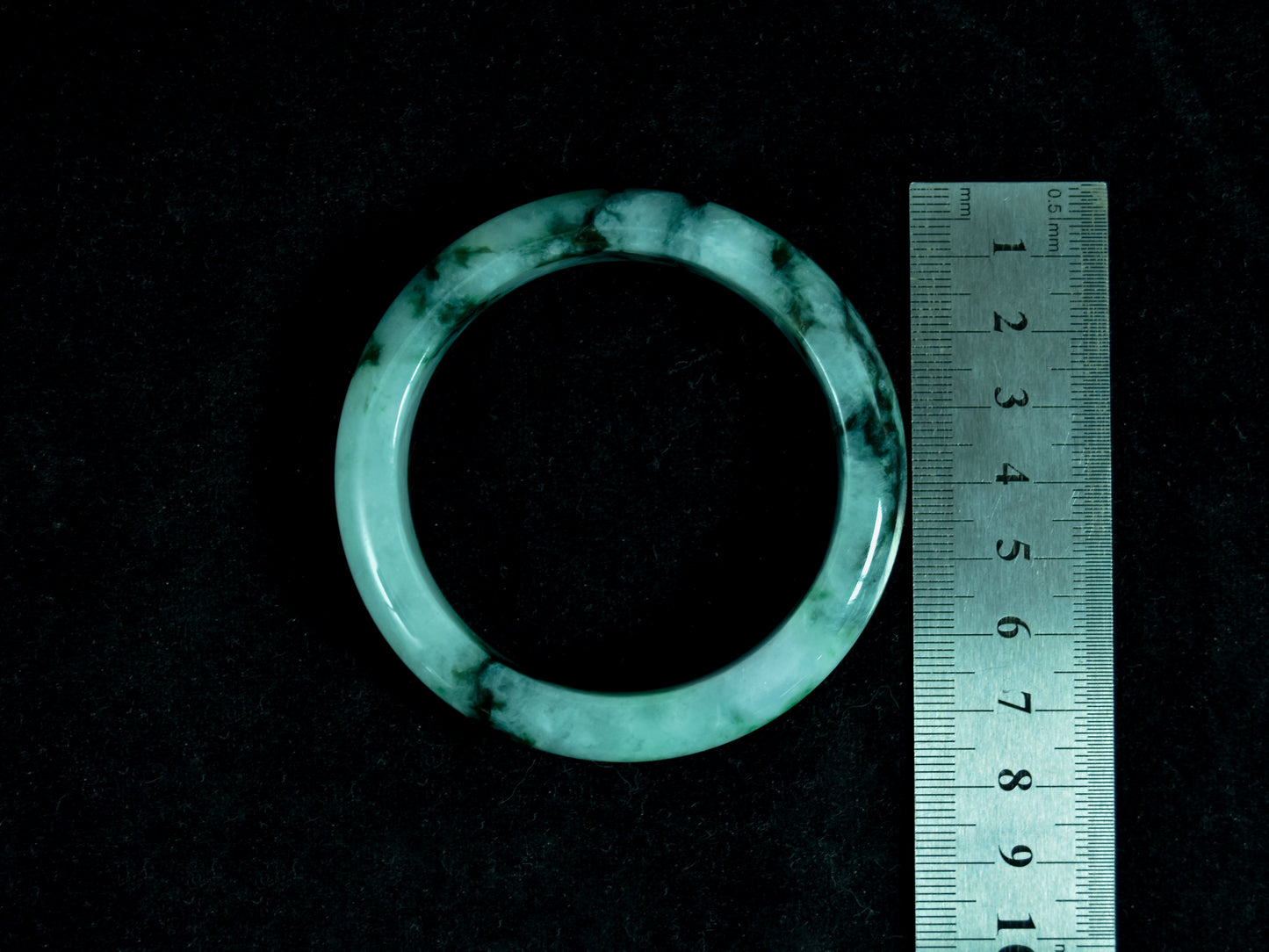 Floating Forest · Burmese Jadeite Bangle with Green Veins (56mm)