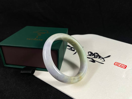 Golden Bloom · Burmese Jadeite Bangle (56mm)