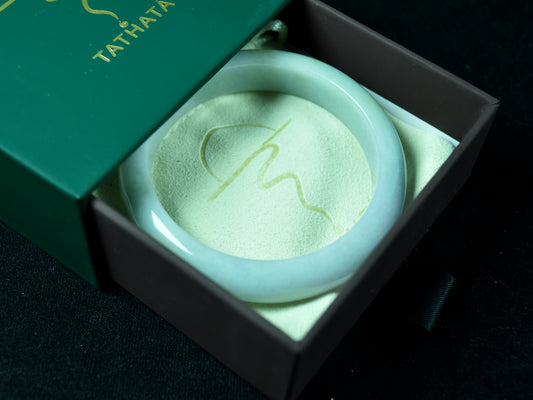 Dawnlight Harmony · Burmese Jadeite Bangle (56mm)