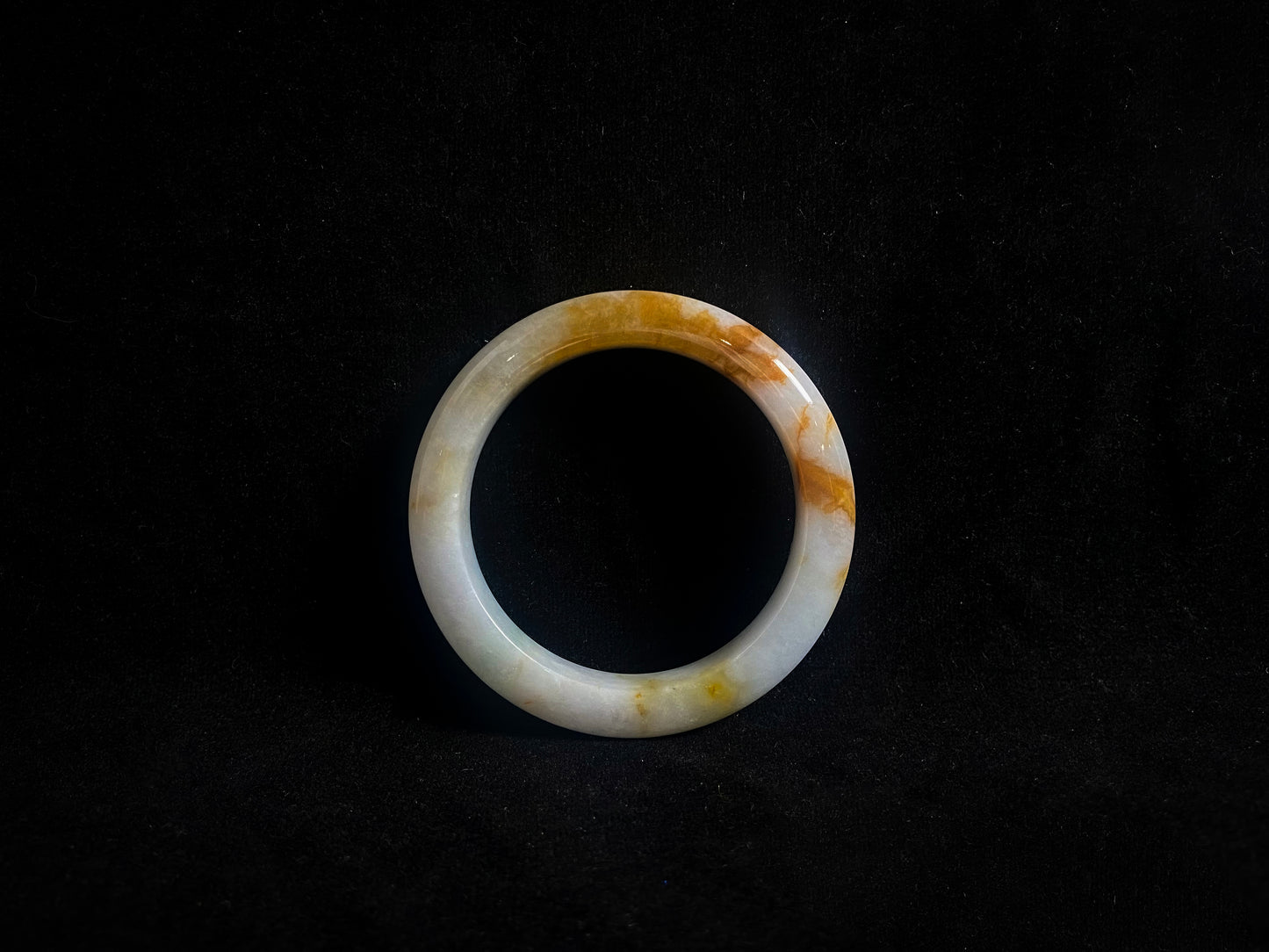 Golden Dawn · Jadeite Peace Bangle with Yellow Accent (54mm)