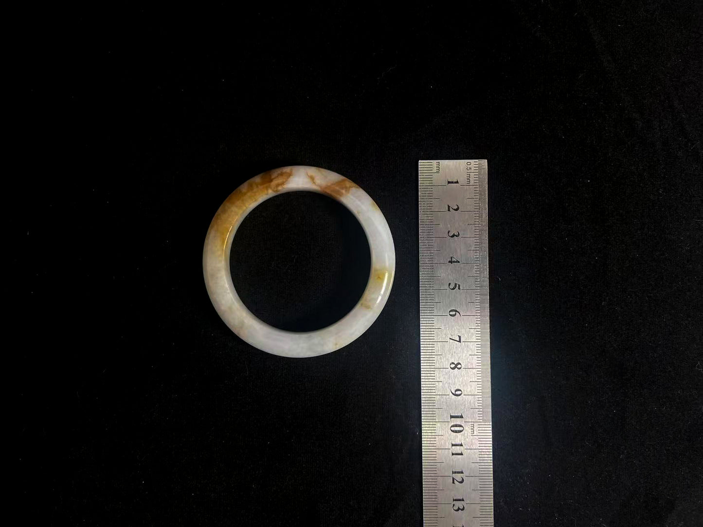 Golden Dawn · Jadeite Peace Bangle with Yellow Accent (54mm)