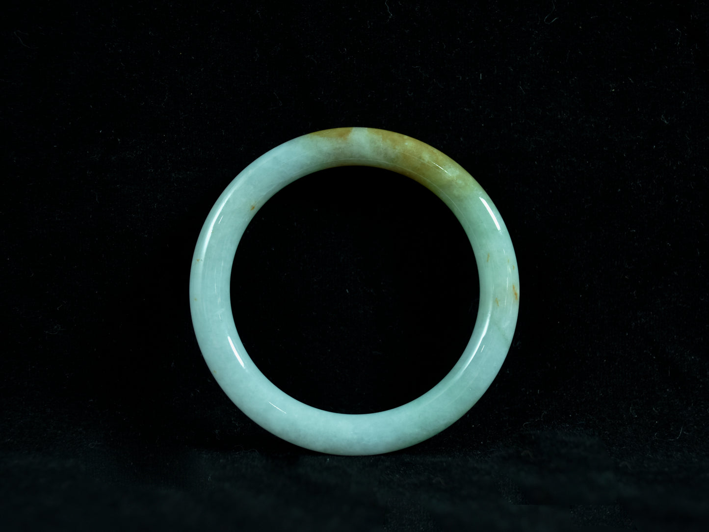 Turning Light · Jadeite Bangle with Yellow Accent (57mm)