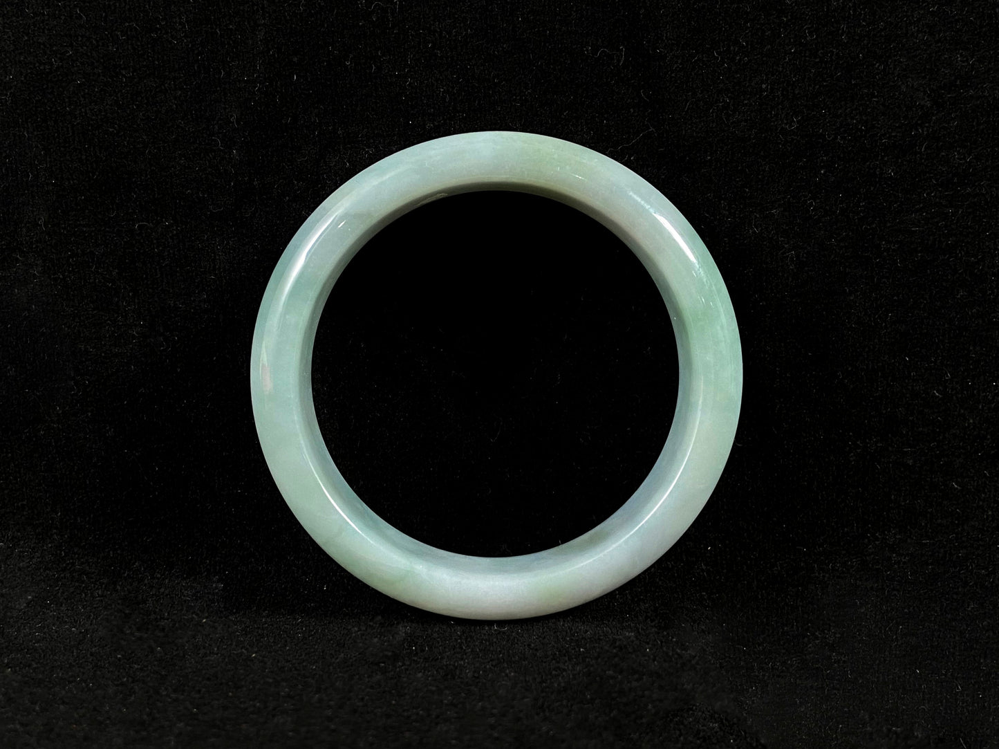 Apple Green Mist · Peace Jadeite Bangle (55mm)