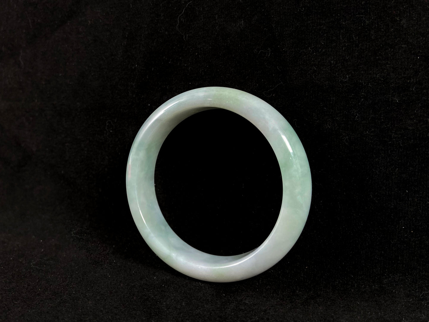 Apple Green Mist · Peace Jadeite Bangle (55mm)