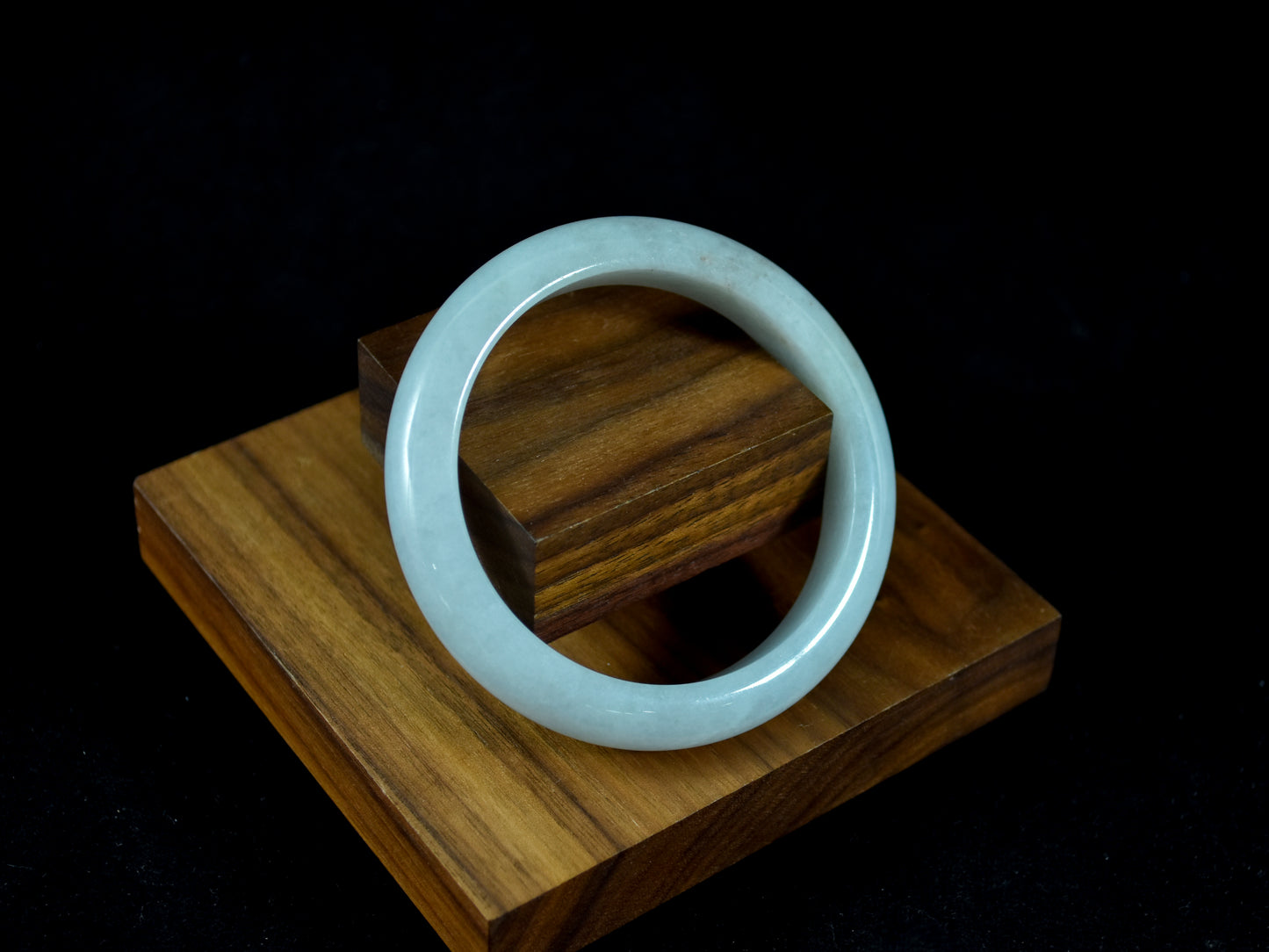 Silent Light · Burmese White Jadeite Bangle (56.5mm)