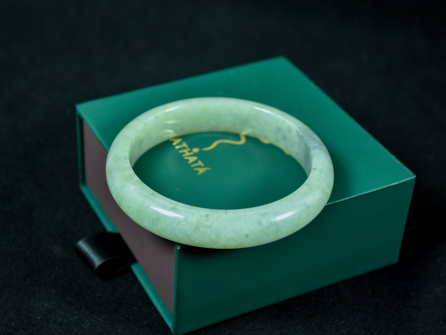 Spring Dew · Apple Green Jadeite Bangle