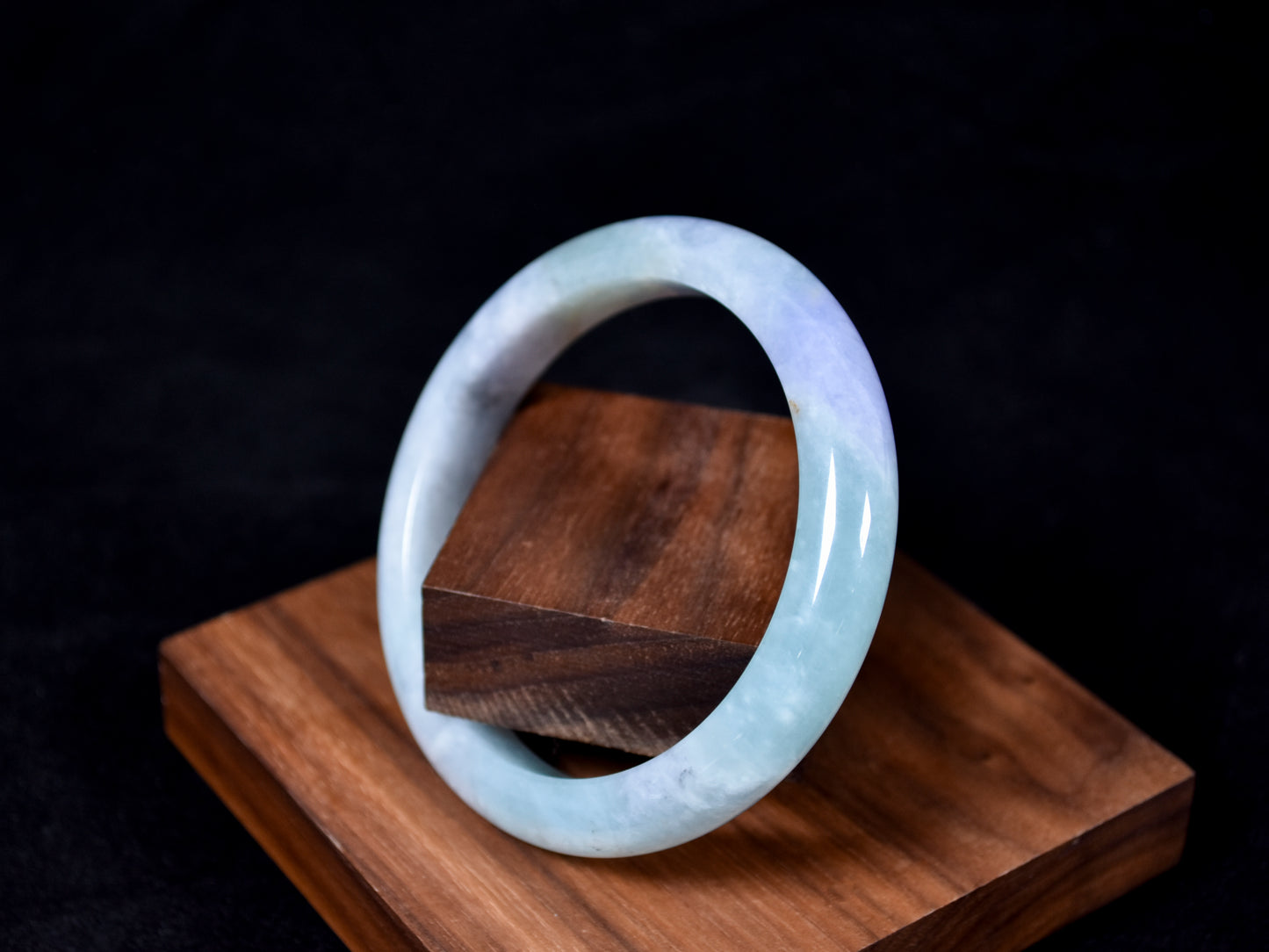 Spring Bloom · Lavender & Green Jadeite Bangle