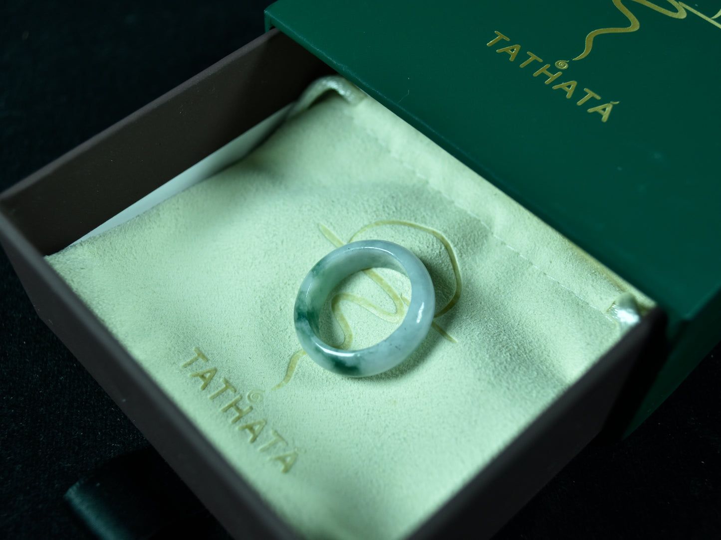 Forest Veil · Jadeite Ring Band (17mm)