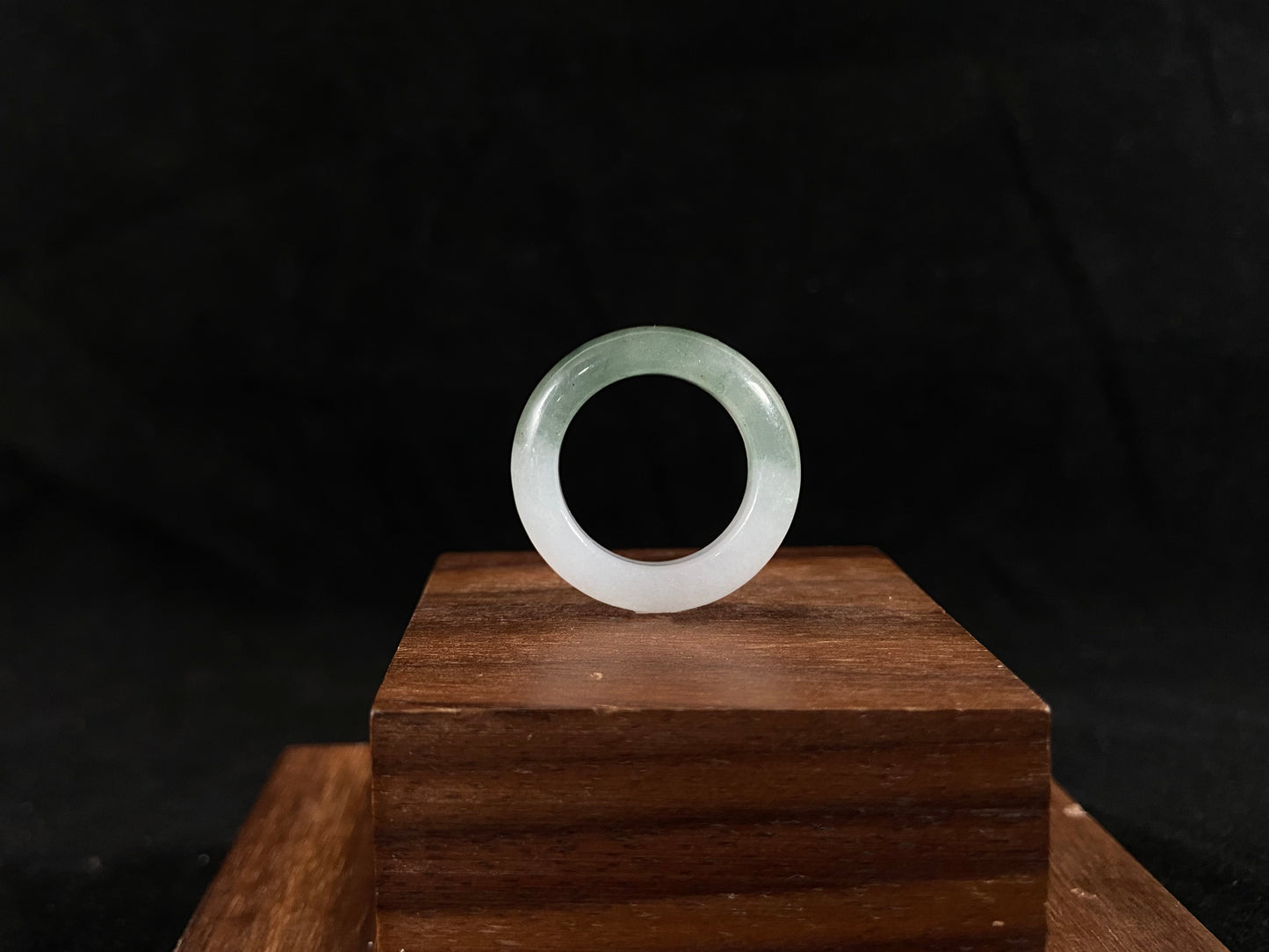 Half Mountain Green Accent Jadeite Ring Band (15mm)