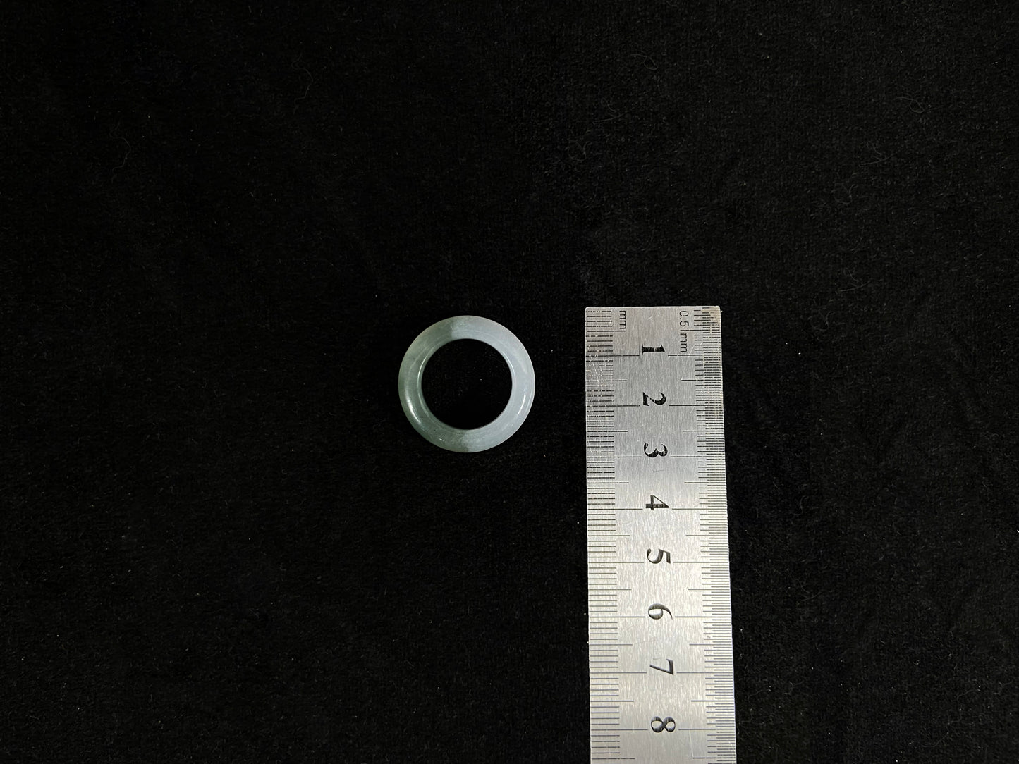 Half Mountain Green Accent Jadeite Ring Band (15mm)