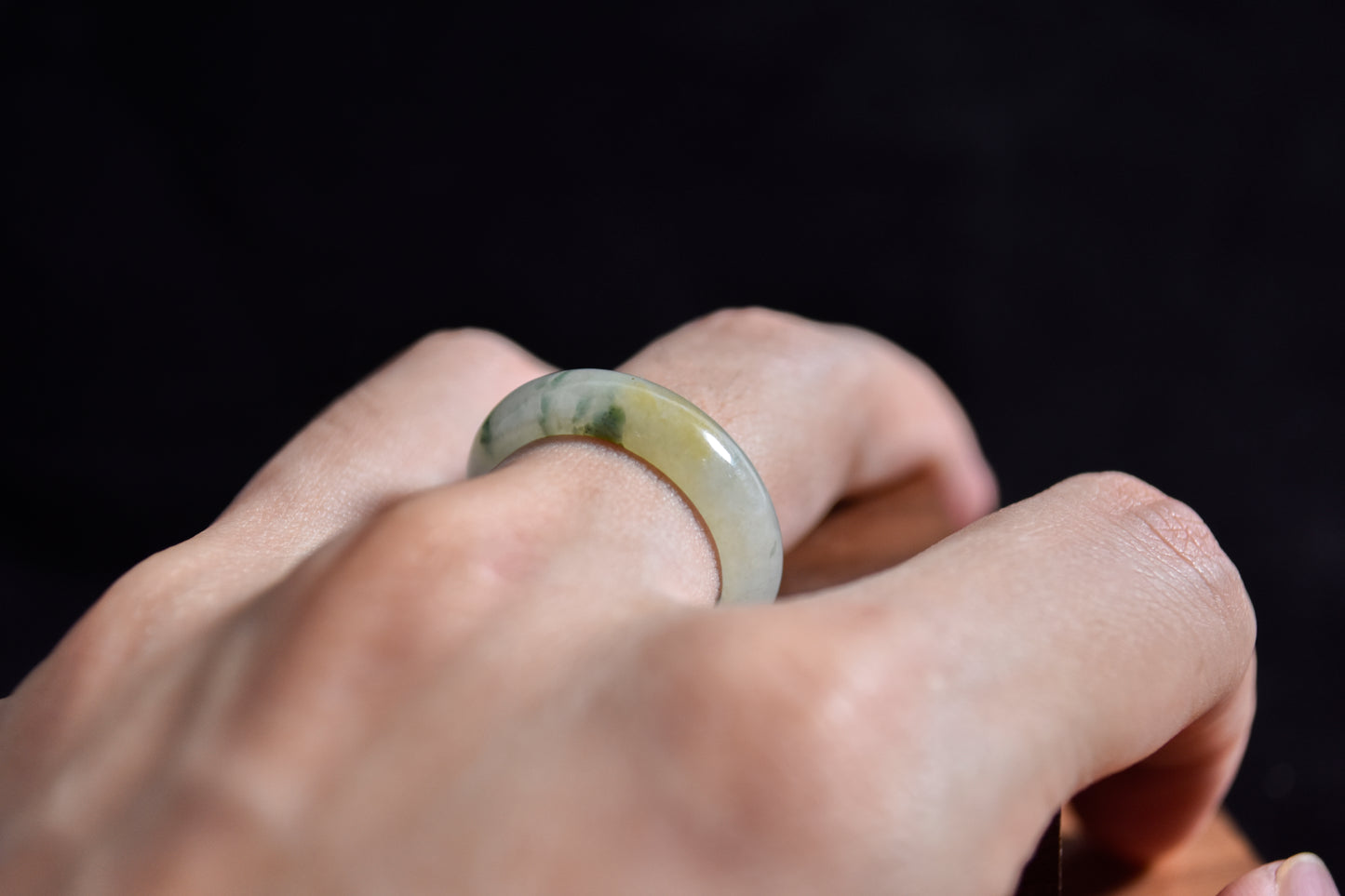 Forest Ember · Yellow & Green Jadeite Ring