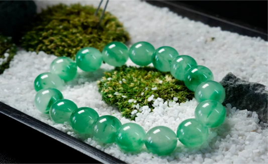 African Green Jade Bead Strand.