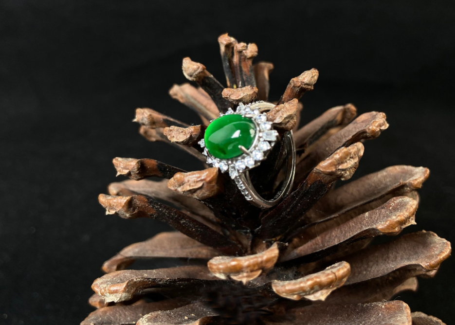A green Guatemalan jadeite ring.