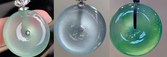 Sky blue water jadeite pendant, blue water jadeite pendant, green water jadeite pendant.