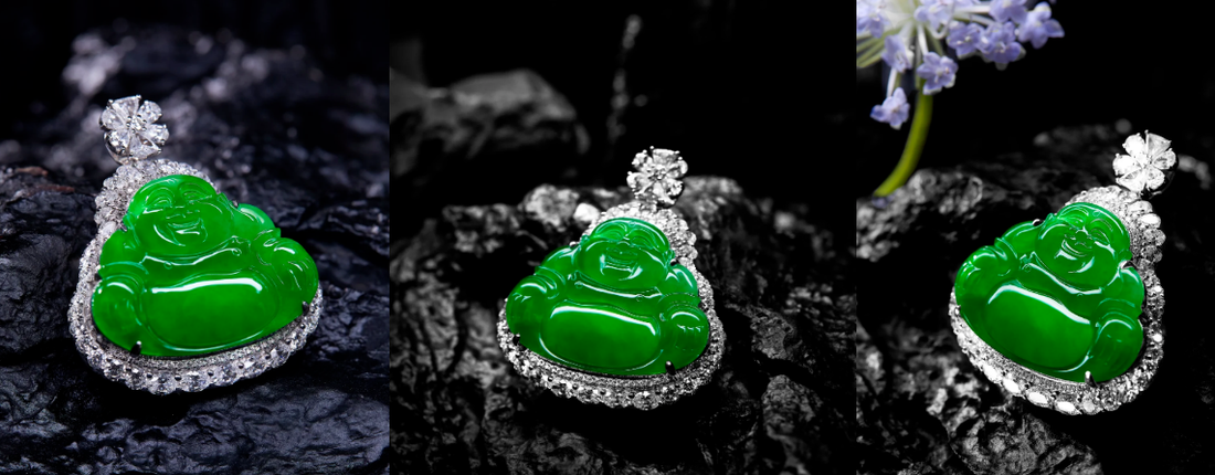Green Buddha pendant.