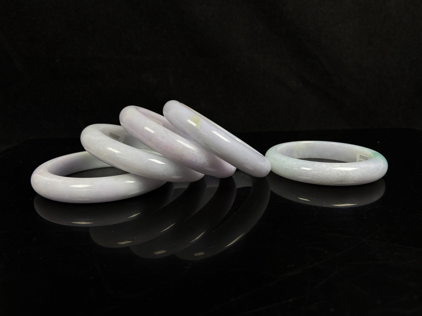 Violet white collection jadeite bangle.