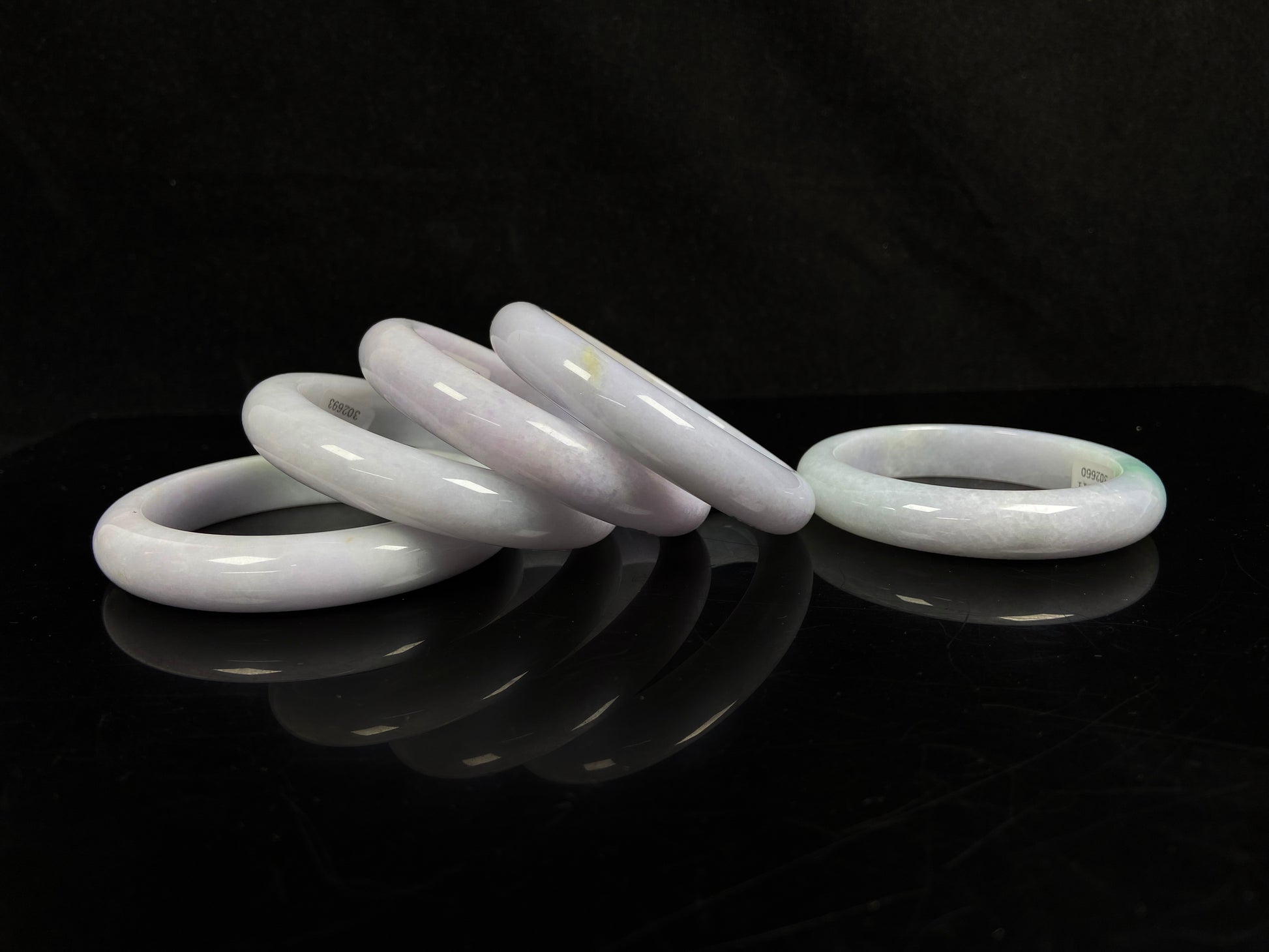 Violet white collection jadeite bangle.