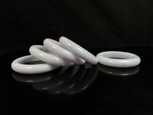 Violet white collection jadeite bangle.