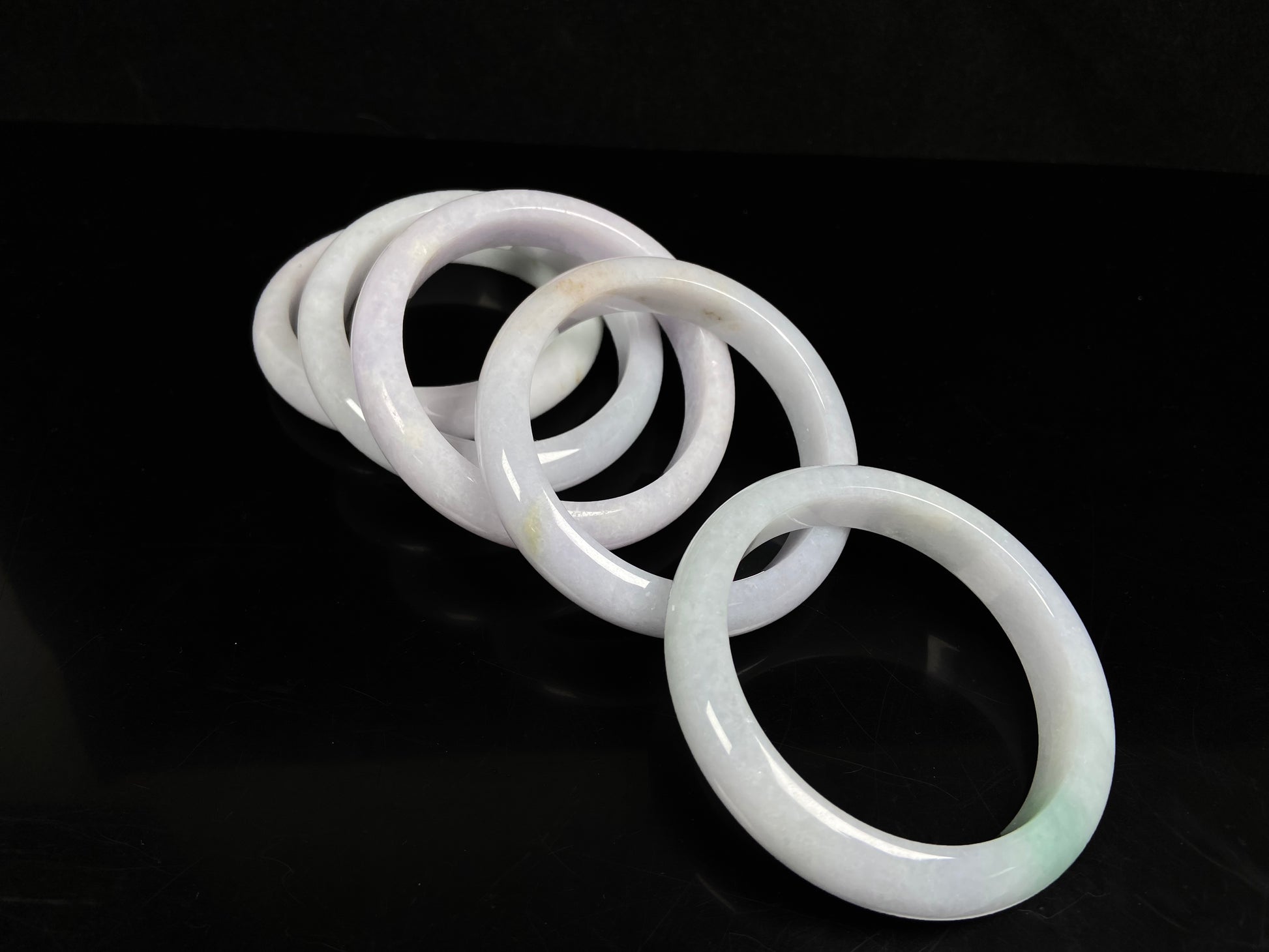Violet white collection jadeite bangle.