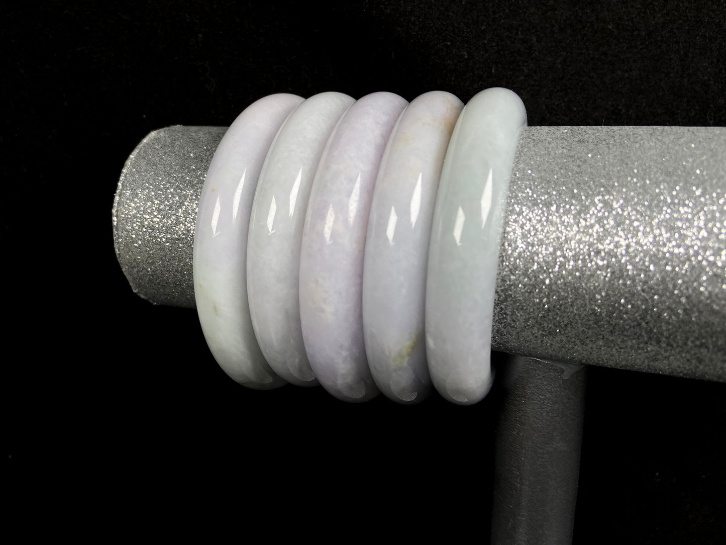 Violet white collection jadeite bangle.