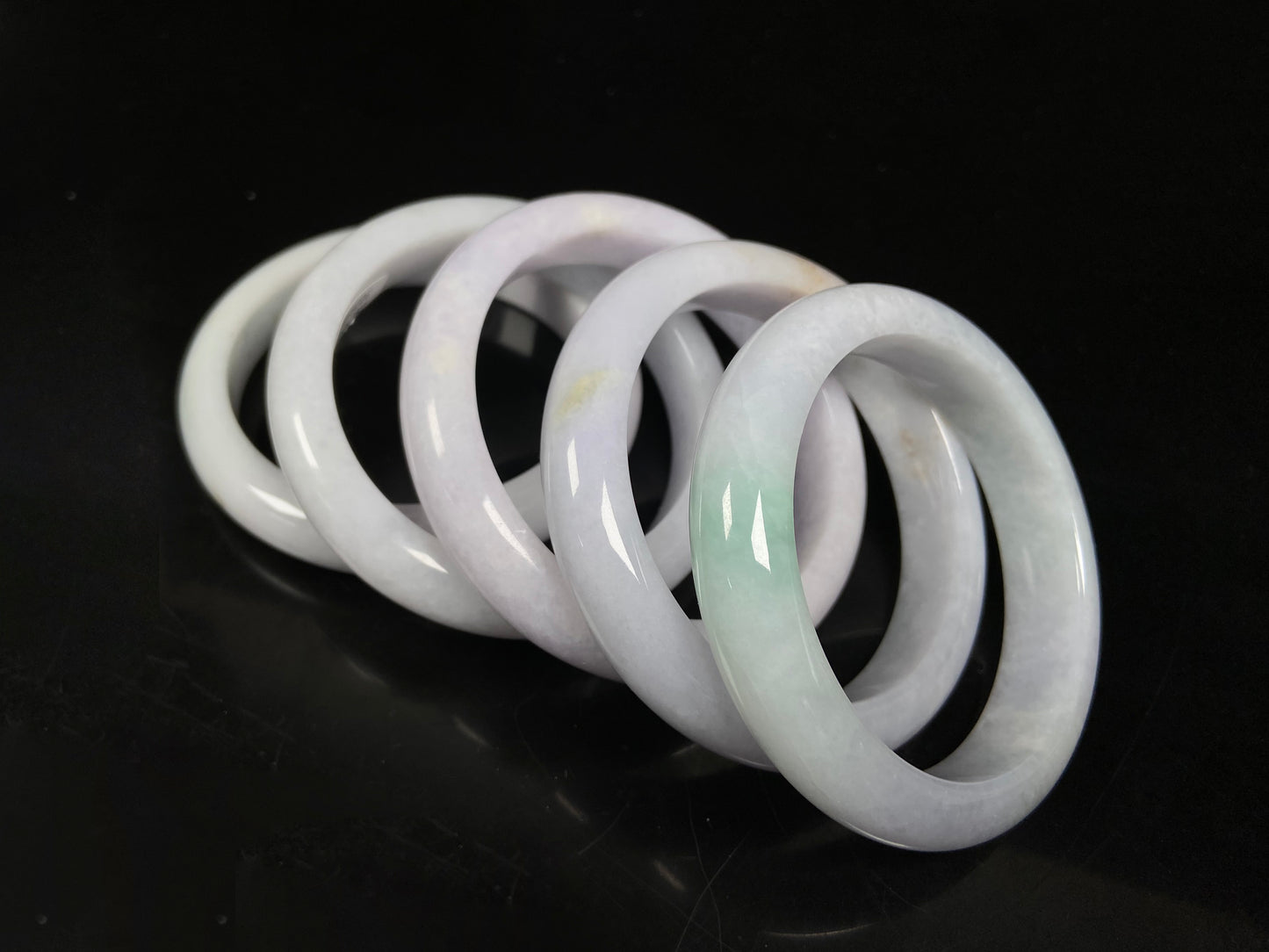 Violet white collection jadeite bangle.