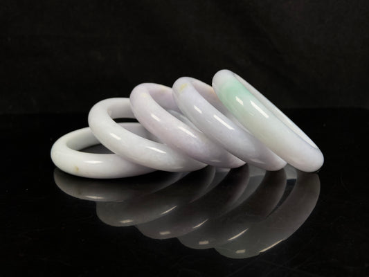 Violet white collection jadeite bangle.