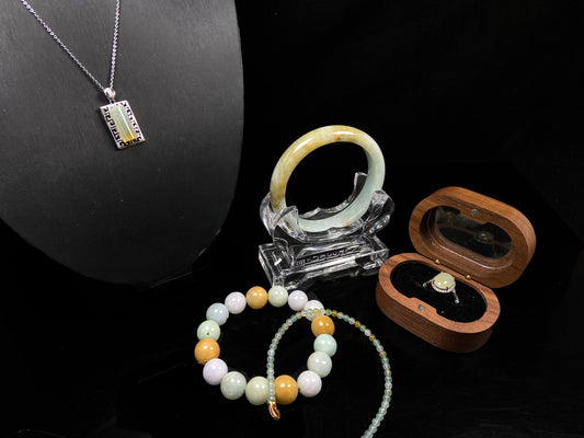 A amber green quintet jadeite.