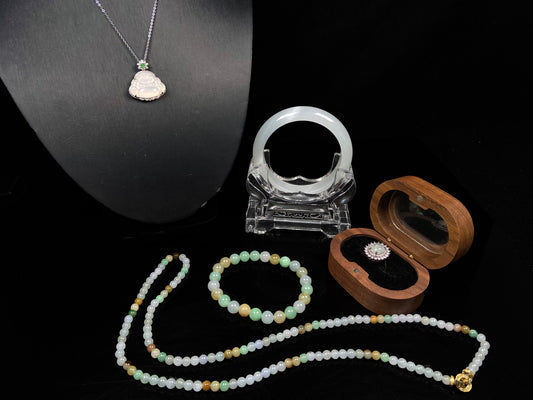 Milky apricot green jadeite.