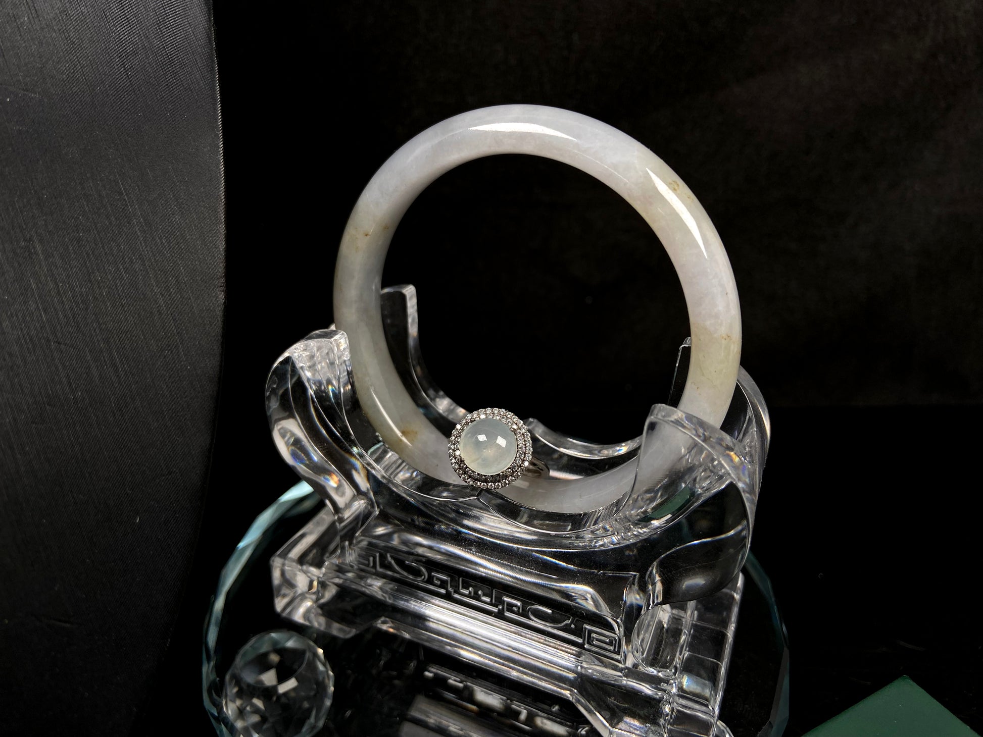 A three-tone milky yellow green jadeite.
