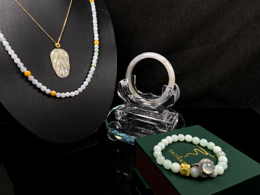 A three-tone milky yellow green jadeite.