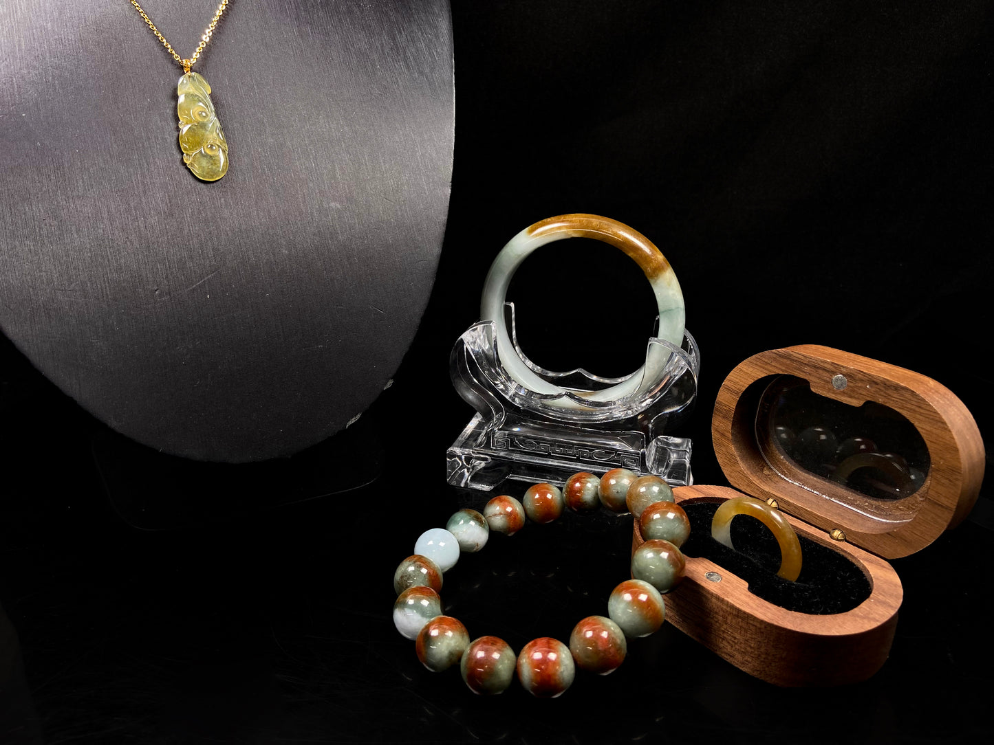 A set of sunset hour hues jadeite.