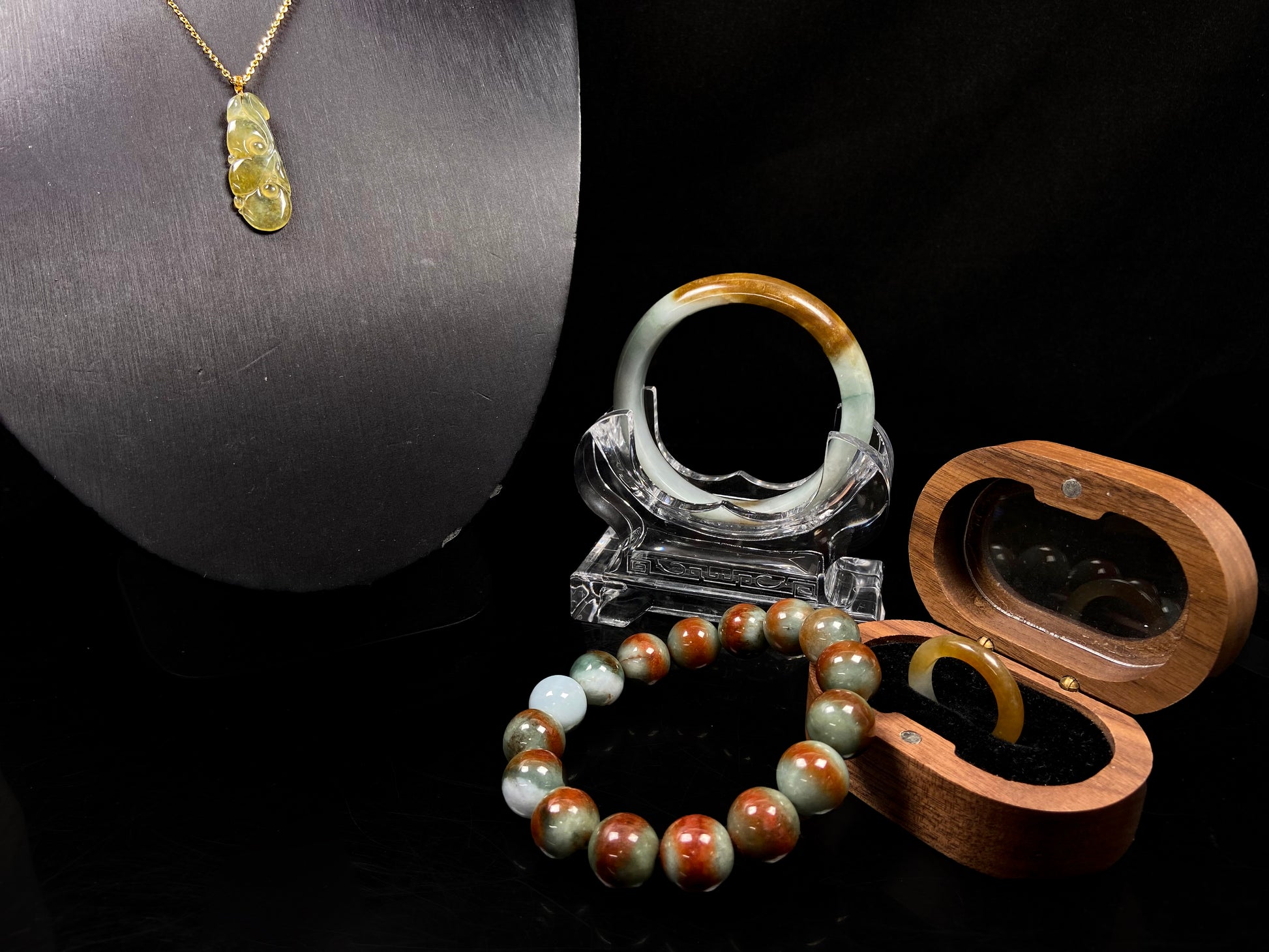 A set of sunset hour hues jadeite.