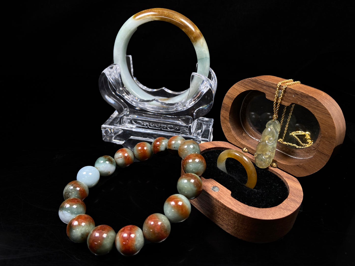 A set of sunset hour hues jadeite.