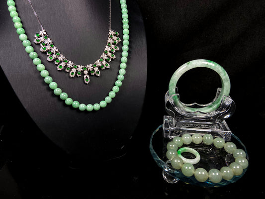 A set of fresh spring green jadeite.