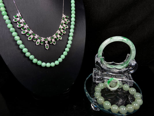 A set of fresh spring green jadeite.