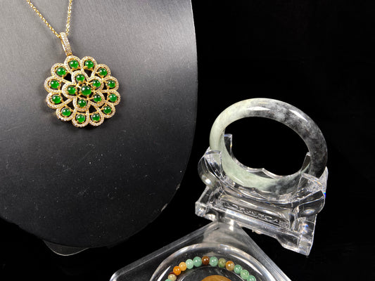 A golden verdant ink bloom jadeite.