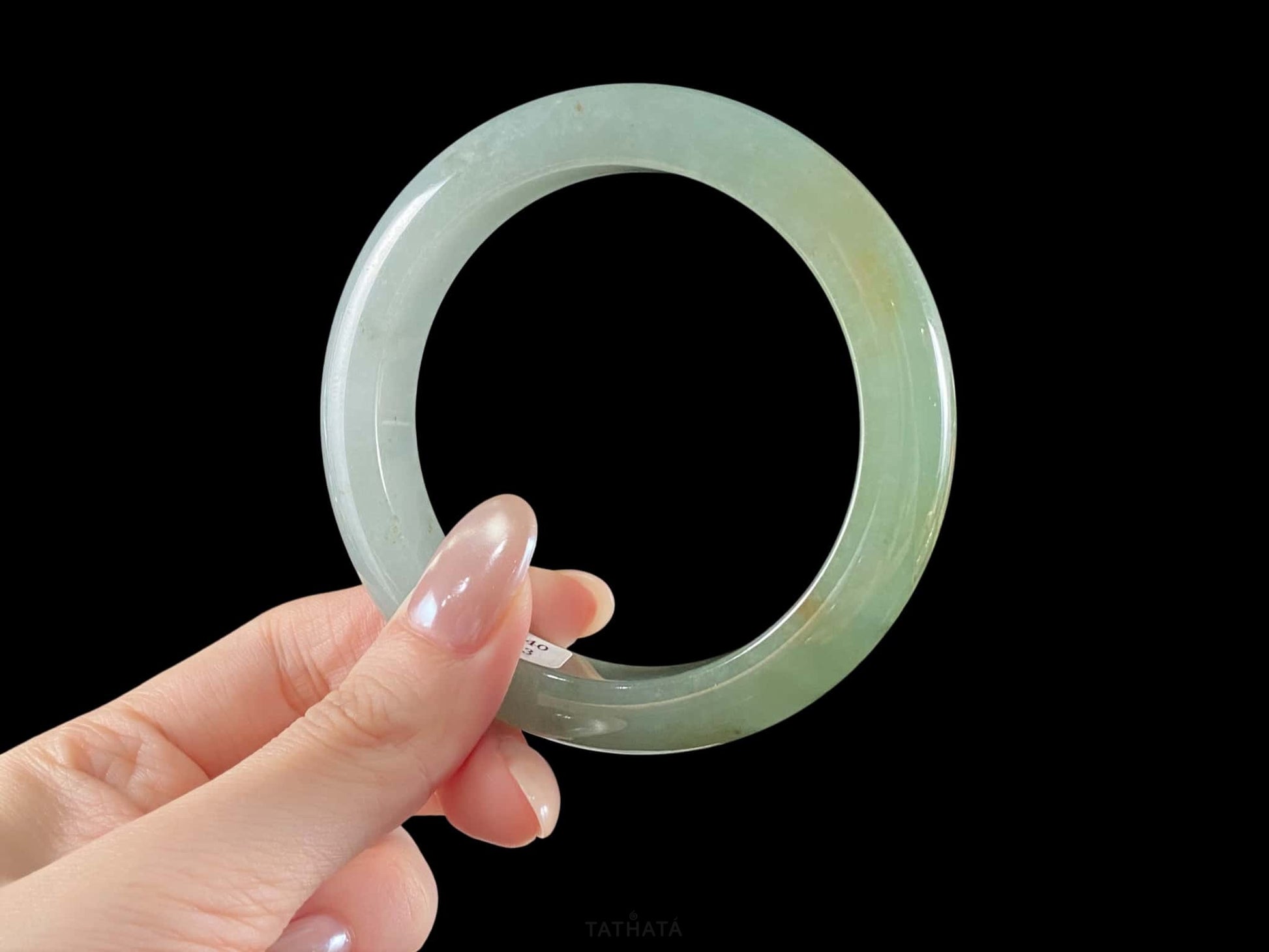 Green Clad Mist Veiled Ravine · Nature Burmese Jadeite Peace Bangle (58mm)
