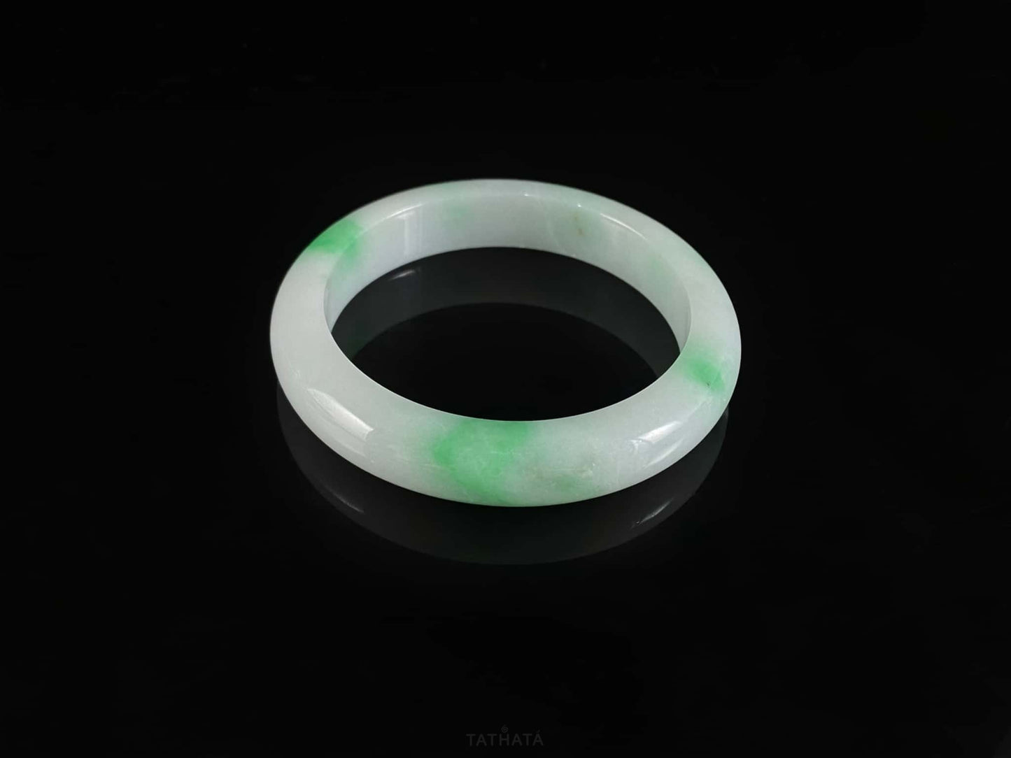 Lush Spring Green Haze · Nature Burmese Jadeite Peace Bangle (56mm)