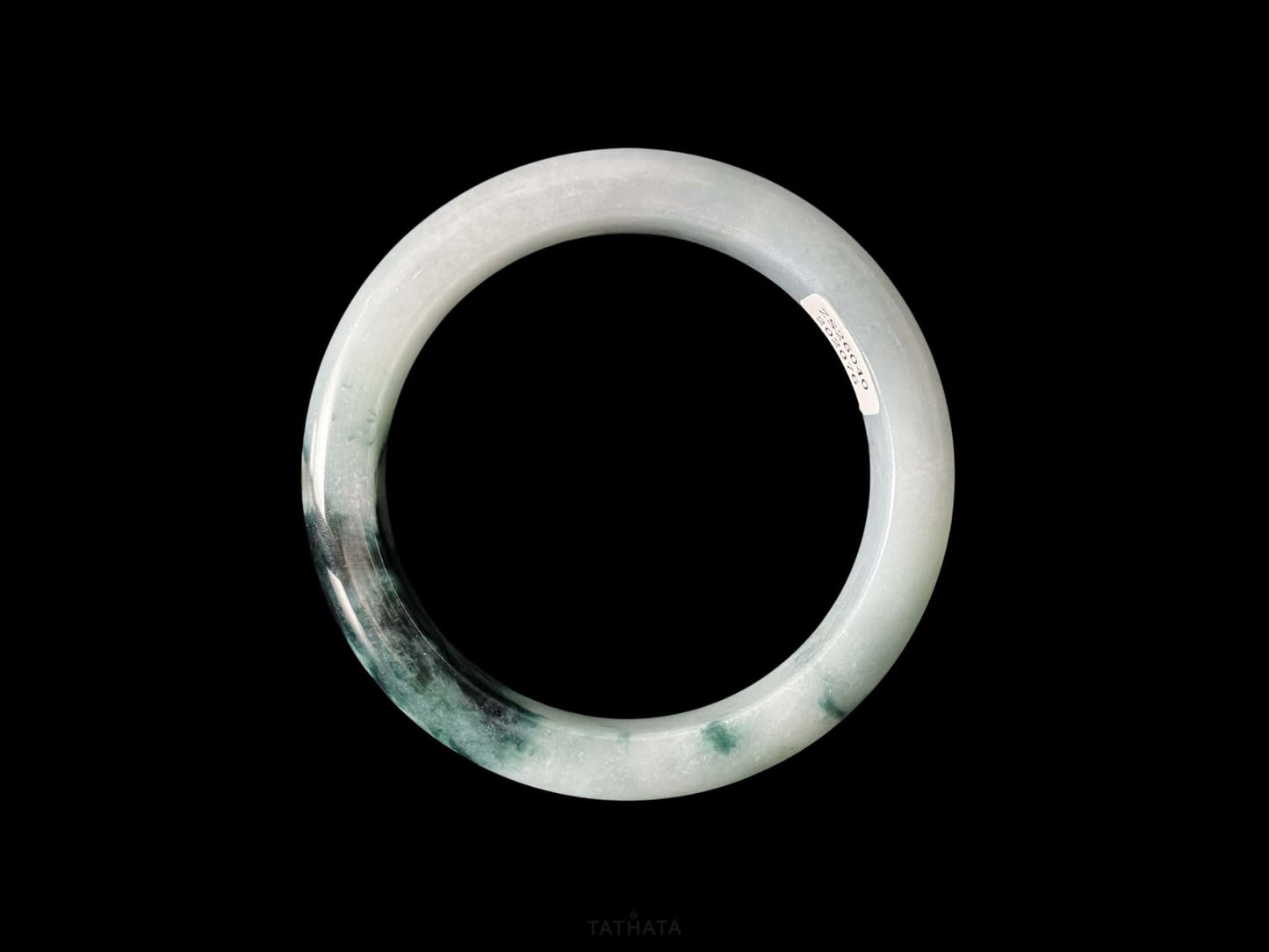 Blue Dark Flower · Nature Burmese Jadeite Peace Bangle (60mm)