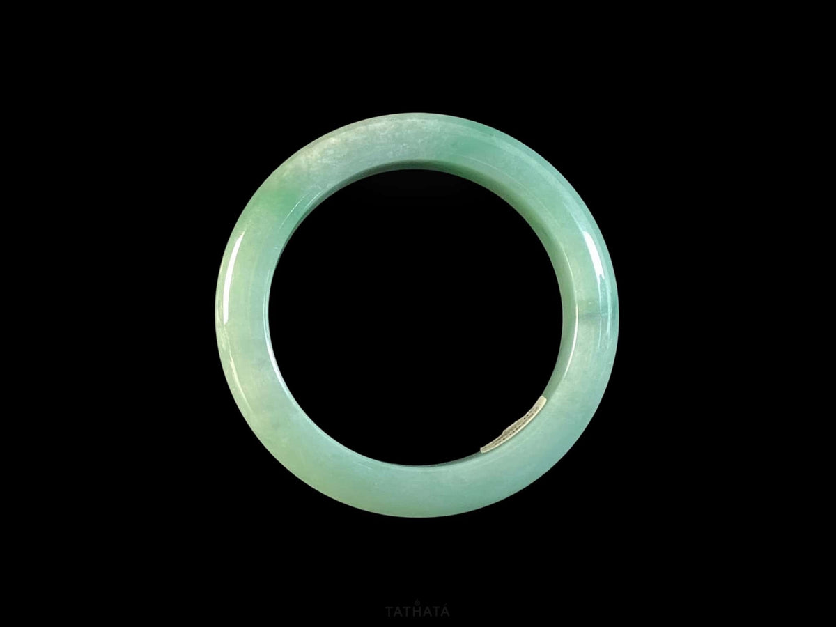 Soft Glade Green · Nature Burmese Jadeite Peace Bangle (57mm)