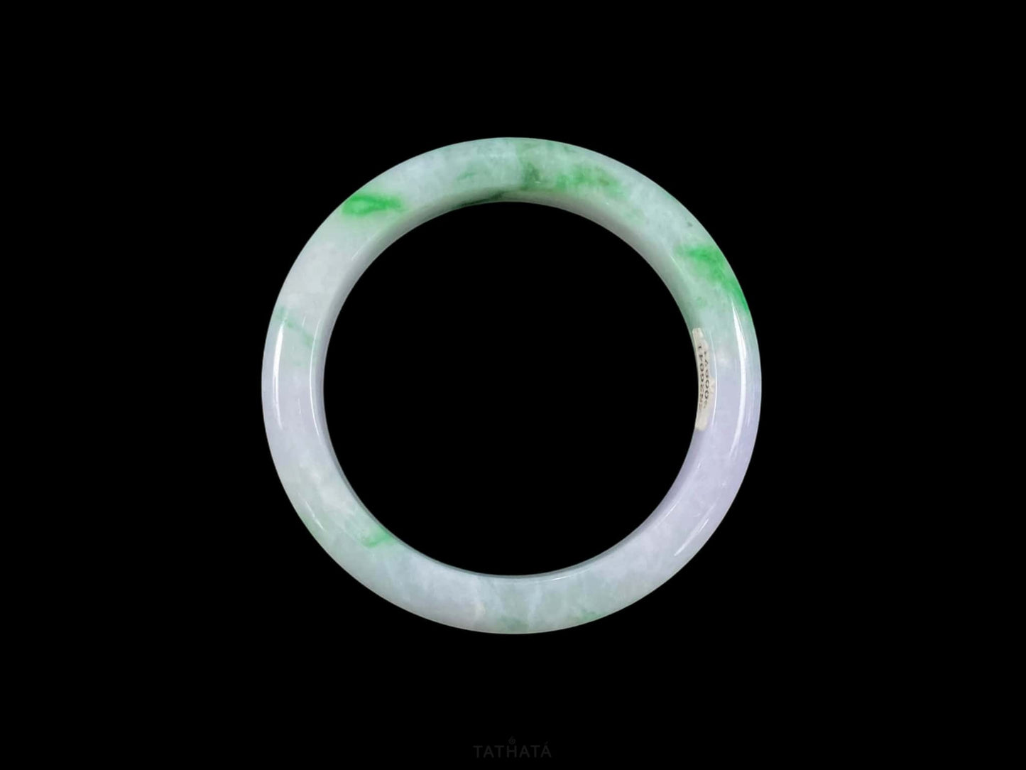 Purple Mist Emerald Shadows · Nature Burmese Jadeite Peace Bangle (61mm)
