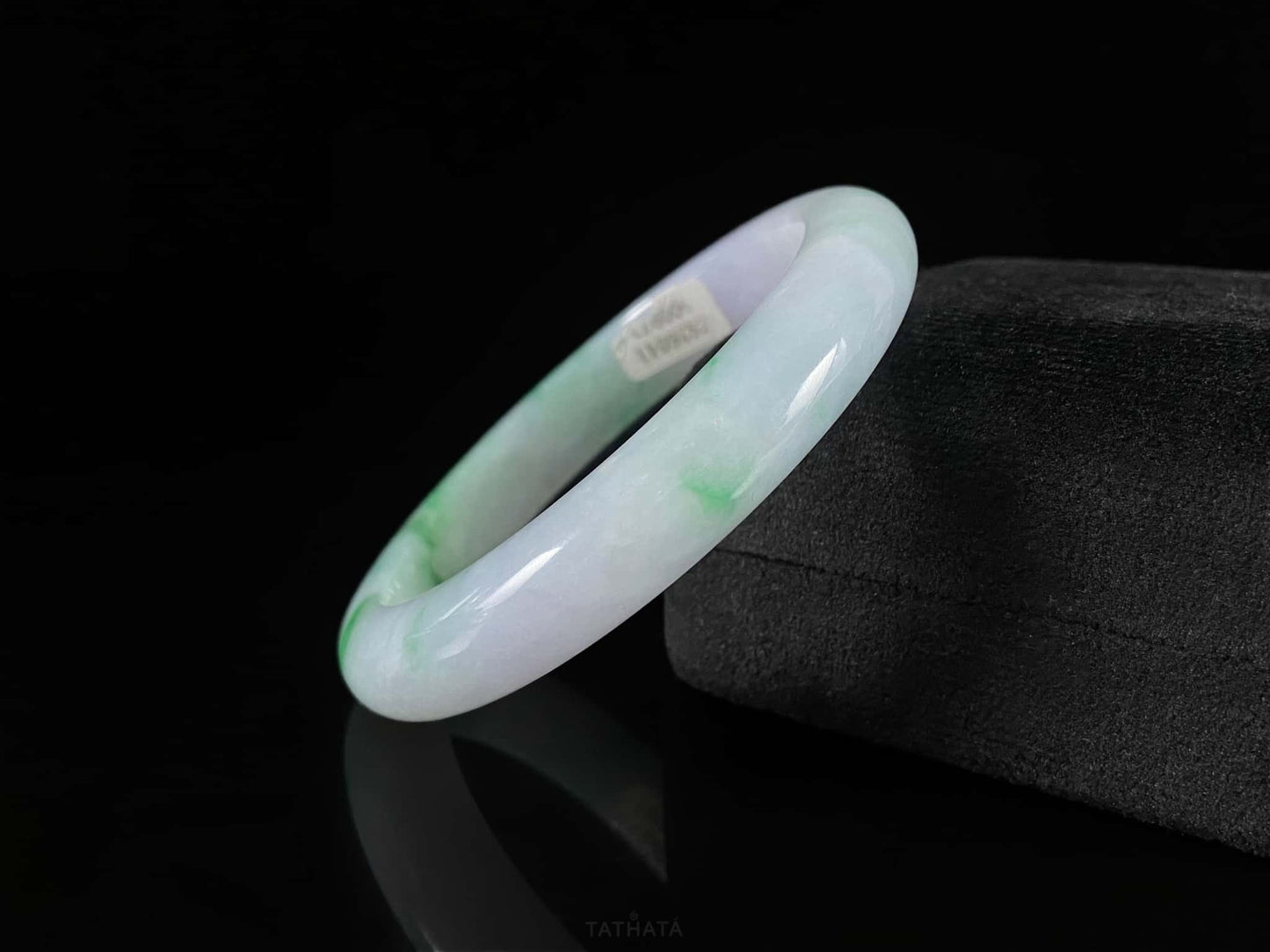 Purple Mist Emerald Shadows · Nature Burmese Jadeite Peace Bangle (61mm)