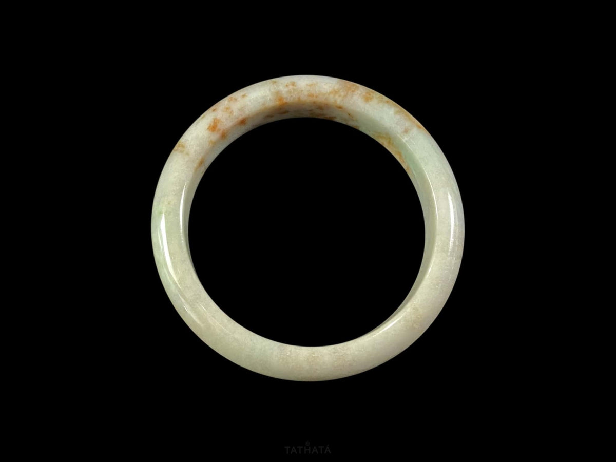 Auspicious Koi | The Golden Glow of Autumn · Nature Burmese Jadeite Peace Bangle 