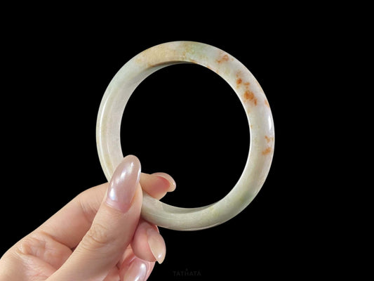 Auspicious Koi | The Golden Glow of Autumn · Nature Burmese Jadeite Peace Bangle 