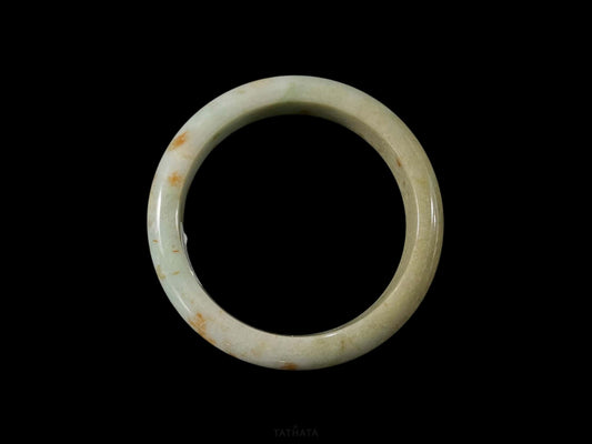Rare Jadeite Finds ⚜️ Milky White Gold Splashes · Nature Burmese Jadeite Peace Bangle