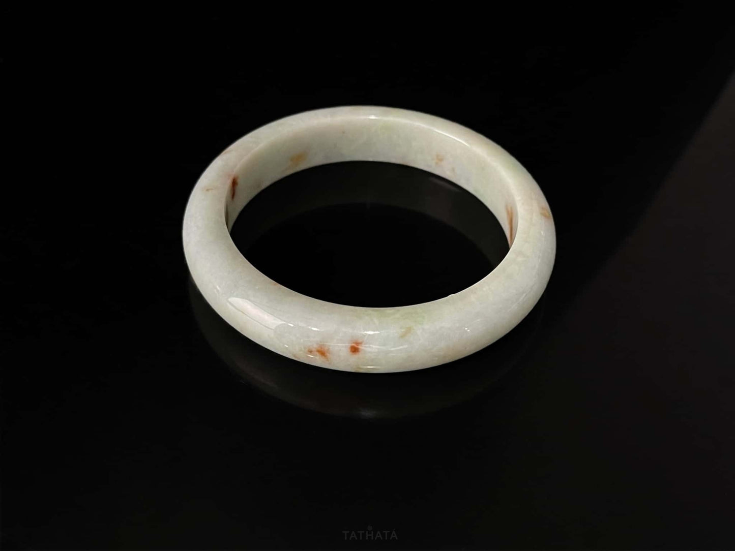 Cloud With Scattered Red Dots · Nature Burmese Jadeite Peace Bangle