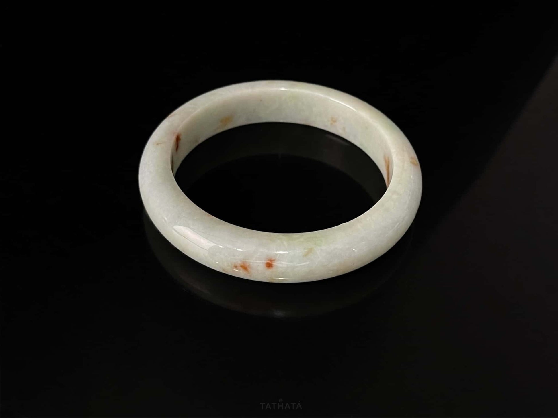 Cloud With Scattered Red Dots · Nature Burmese Jadeite Peace Bangle