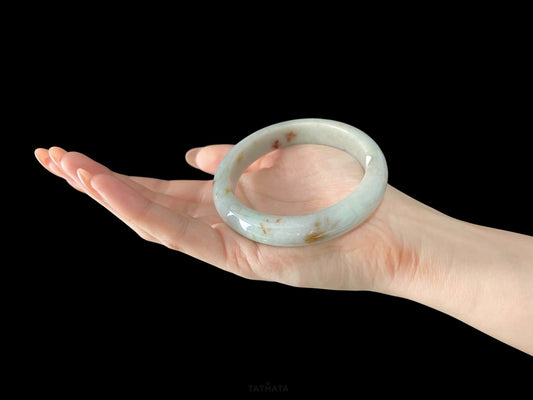 Cloud With Scattered Red Dots · Nature Burmese Jadeite Peace Bangle