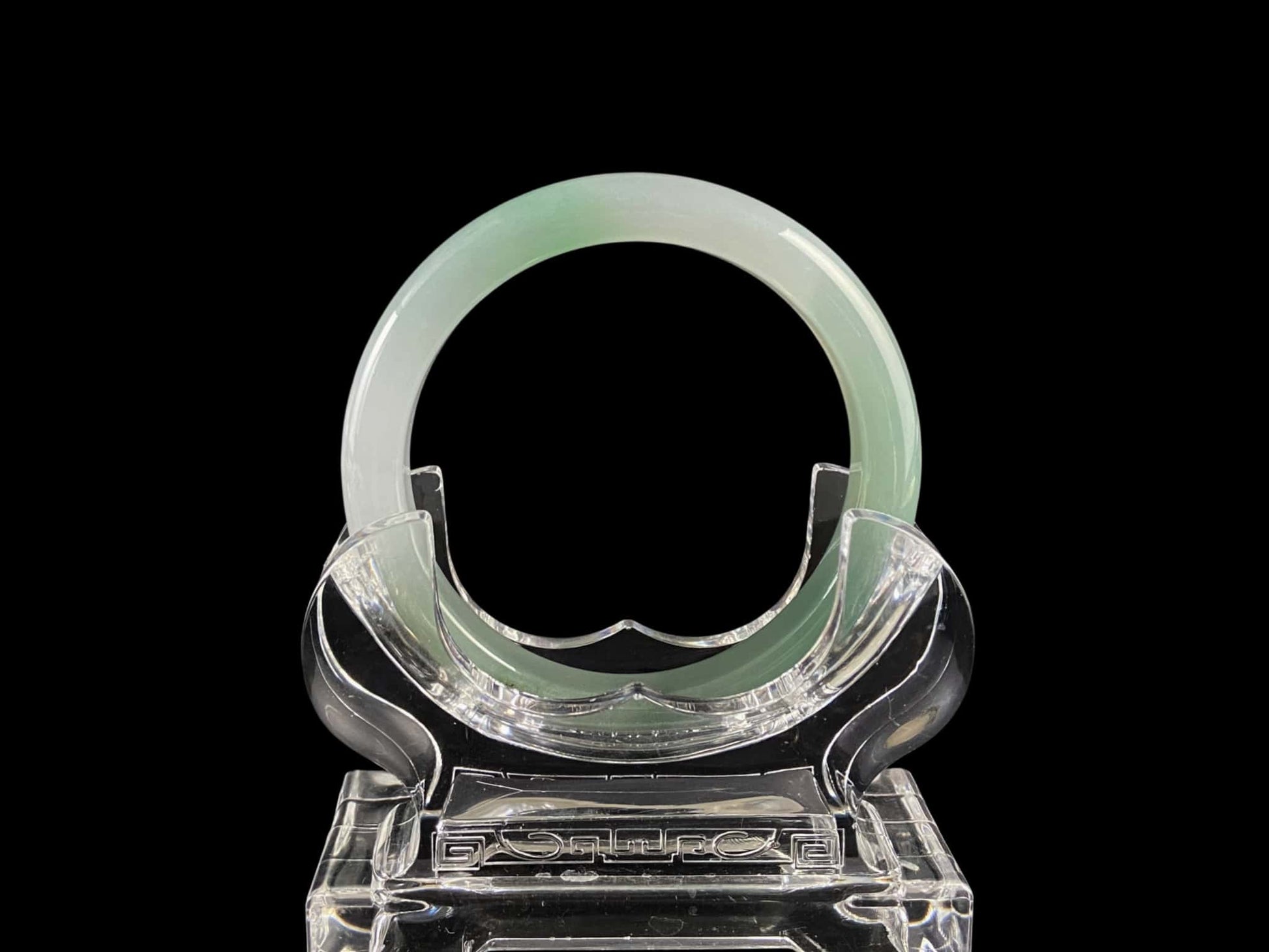 A mint gradient veil jadeite bangle.