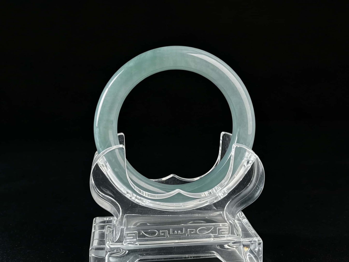 A icy blue calm jadeite bangle.
